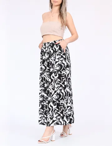 Fusta Vero Moda, alb/negru