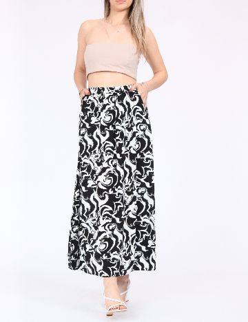 Fusta Vero Moda, alb/negru