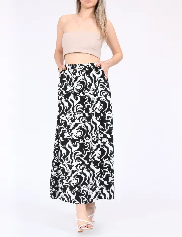 Fusta Vero Moda, alb/negru
