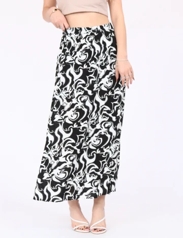 Fusta Vero Moda, alb/negru