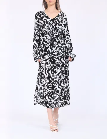 Rochie medie Vero Moda, alb/negru