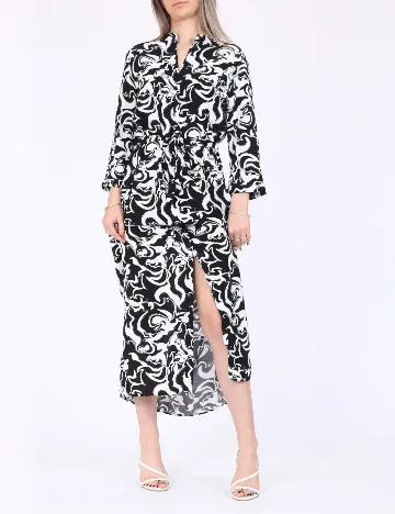 Rochie lunga Vero Moda, alb/negru
