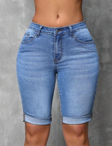 Pantaloni scurti SHEIN, albastru