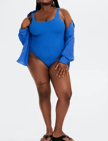 Costum de baie Mango Violeta, albastru