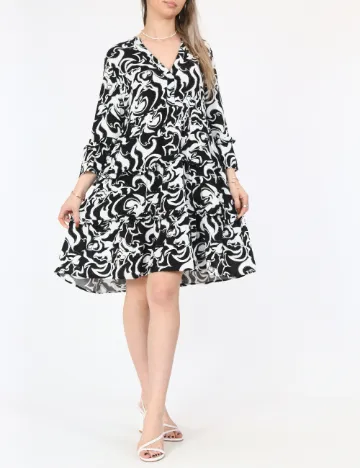 Rochie scurta Vero Moda, negru/alb