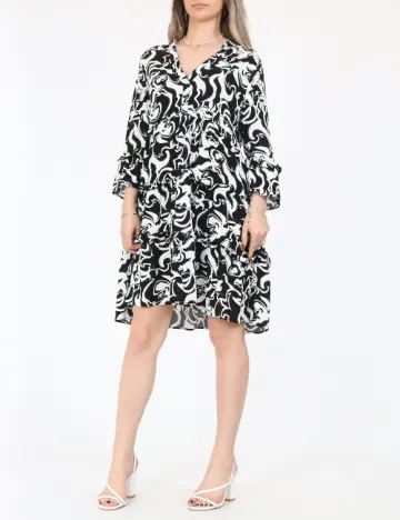 Rochie scurta Vero Moda, negru/alb
