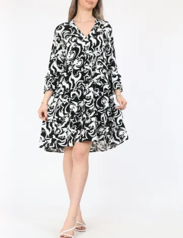 Rochie scurta Vero Moda, negru/alb