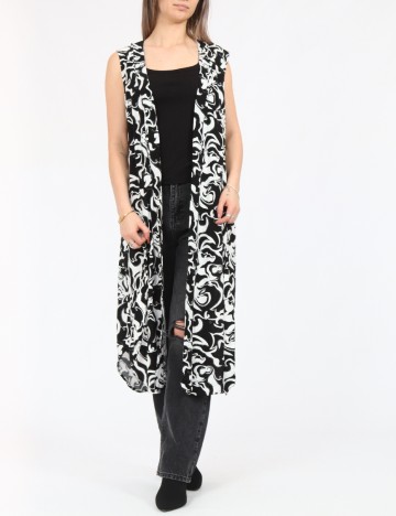 Cardigan Vero Moda, alb/negru
