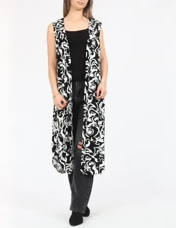 Cardigan Vero Moda, alb/negru