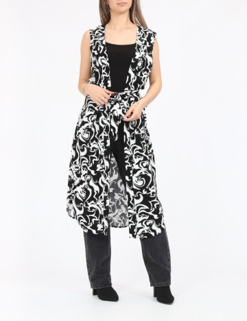 Cardigan Vero Moda, alb/negru