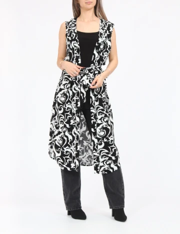 Cardigan Vero Moda, alb/negru