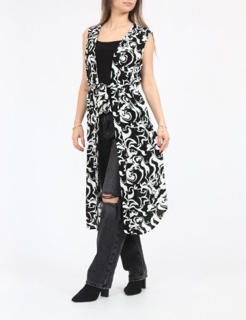 Cardigan Vero Moda, alb/negru