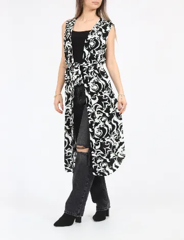 Cardigan Vero Moda, alb/negru