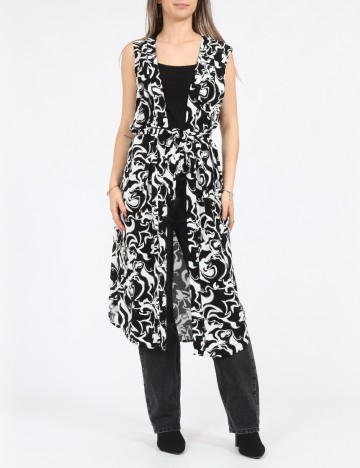 Cardigan Vero Moda, alb/negru