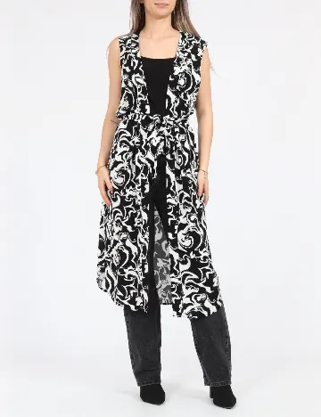 Cardigan Vero Moda, alb/negru
