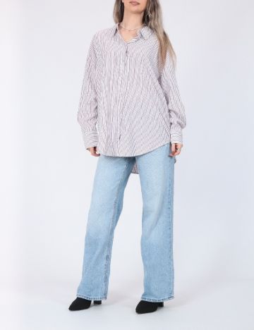 Camasa Oversize Vero Moda, alb/maro