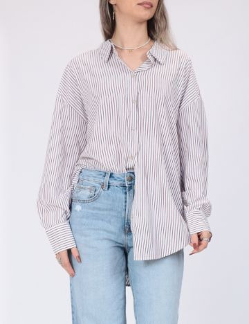 Camasa Oversize Vero Moda, alb/maro