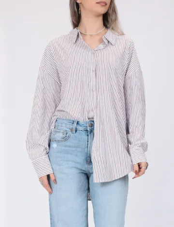 Camasa Oversize Vero Moda, alb/maro