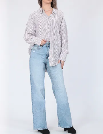 Camasa Oversize Vero Moda, alb/maro