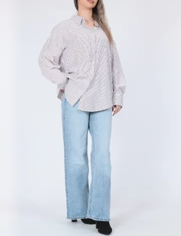 Camasa Oversize Vero Moda, alb/maro