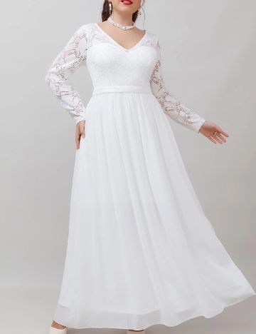 Rochie lunga UNITHORSE, alb