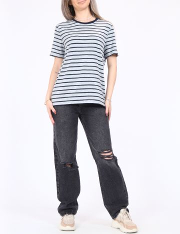 Tricou Vero Moda, gri/albastru