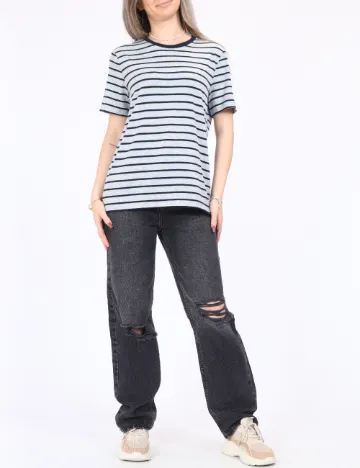 Tricou Vero Moda, gri/albastru