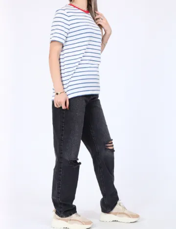 Tricou Vero Moda, alb/albastru