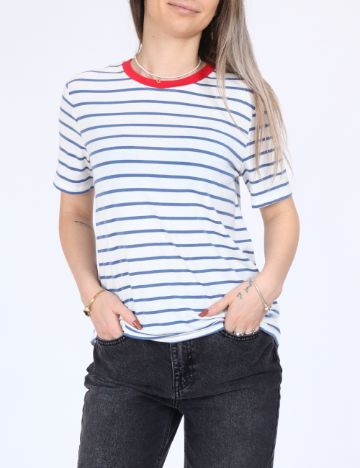 Tricou Vero Moda, alb/albastru