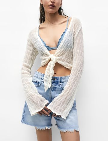 Bluza Pull&Bear, ecru
