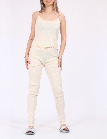Pantaloni de pijama Vero Moda, crem