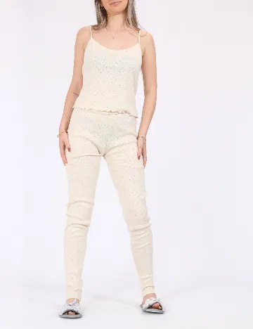 Pantaloni de pijama Vero Moda, crem