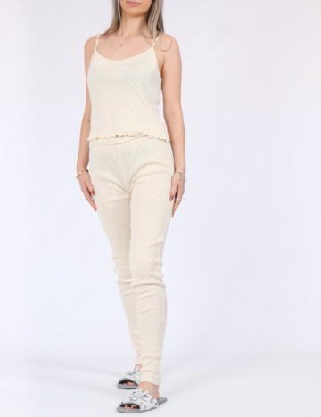 Pantaloni de pijama Vero Moda, crem