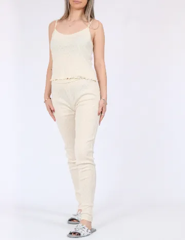 Pantaloni de pijama Vero Moda, crem