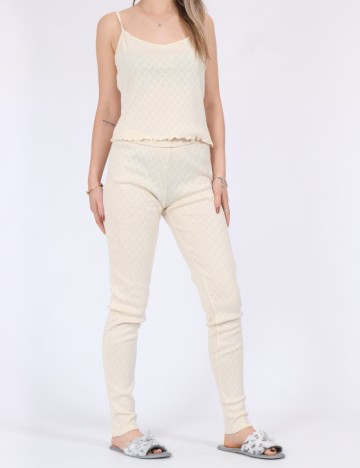 Pantaloni de pijama Vero Moda, crem