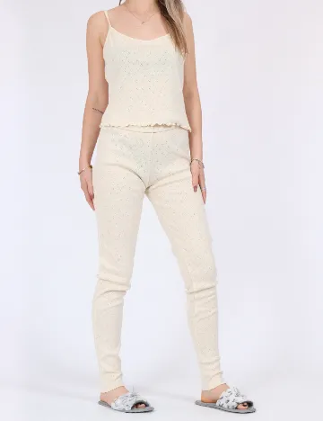 Pantaloni de pijama Vero Moda, crem