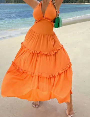 Rochie lunga SHEIN CURVE, portocaliu