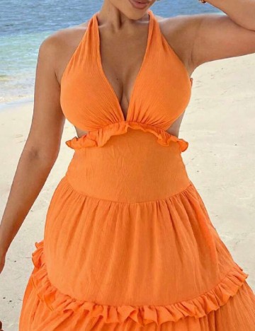 Rochie lunga SHEIN CURVE, portocaliu