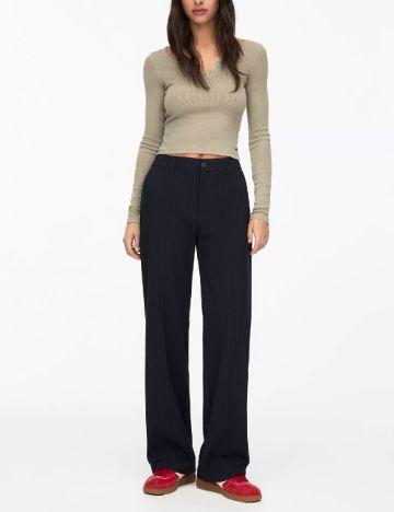 Pantaloni Pull&Bear, albastru