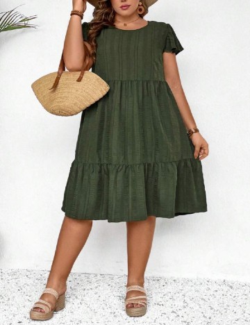 Rochie medie SHEIN CURVE, verde