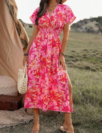 Rochie lunga SHEIN CURVE, roz