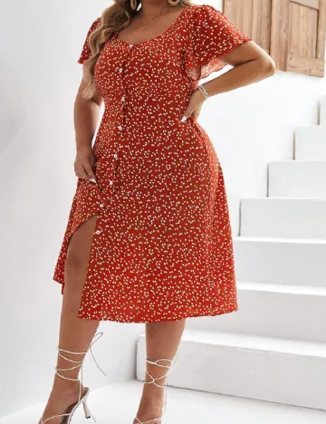 Rochie medie SHEIN CURVE, portocaliu