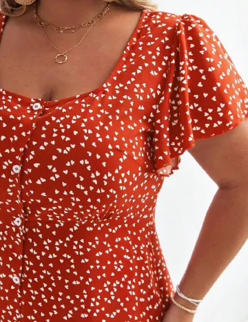 Rochie medie SHEIN CURVE, portocaliu