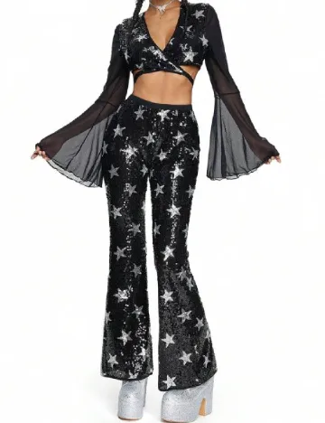 Pantaloni Romwe, negru Negru