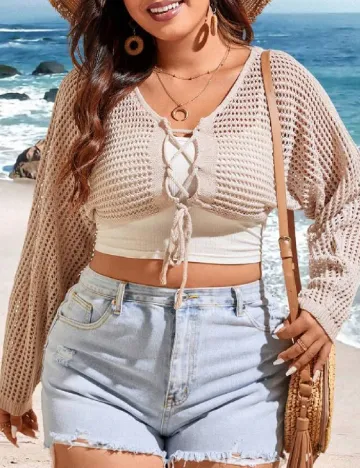 Bolero SHEIN CURVE, crem
