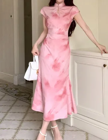 Rochie medie Dazy, roz