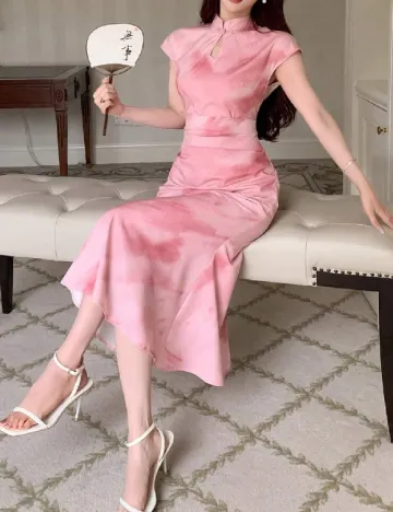Rochie medie Dazy, roz