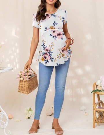 Bluza SHEIN Maternity, alb