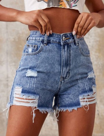Pantaloni scurti SHEIN, albastru
