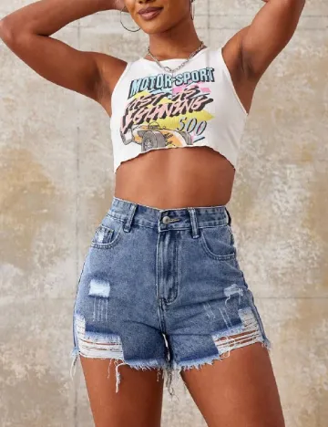 Pantaloni scurti SHEIN, albastru Albastru